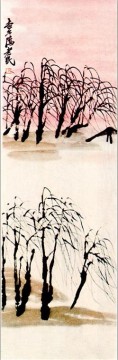 Qi Baishi Painting - Qi Baishi willows old China ink